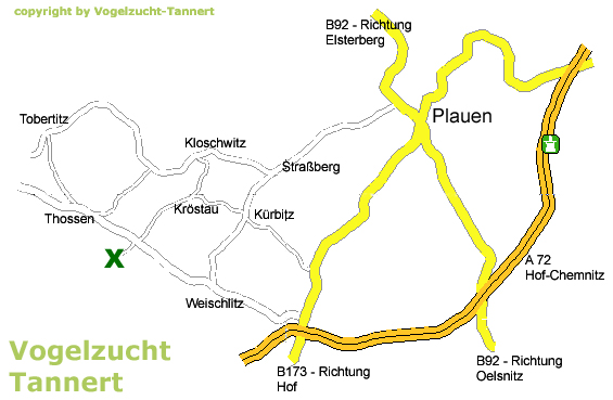 Anfahrt Vogelzucht Tannert